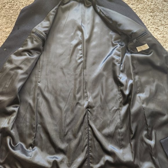 Michael Kors Overcoat Cashmere Blend Black Men's 42L Long Large Winter 3-Button - Picture 5 of 8